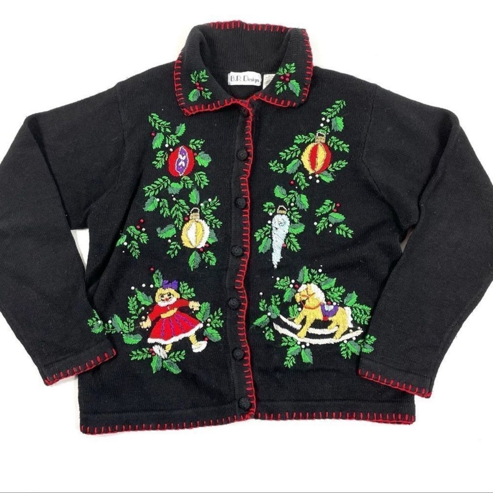 Vintage Embroidered Christmas Sweater